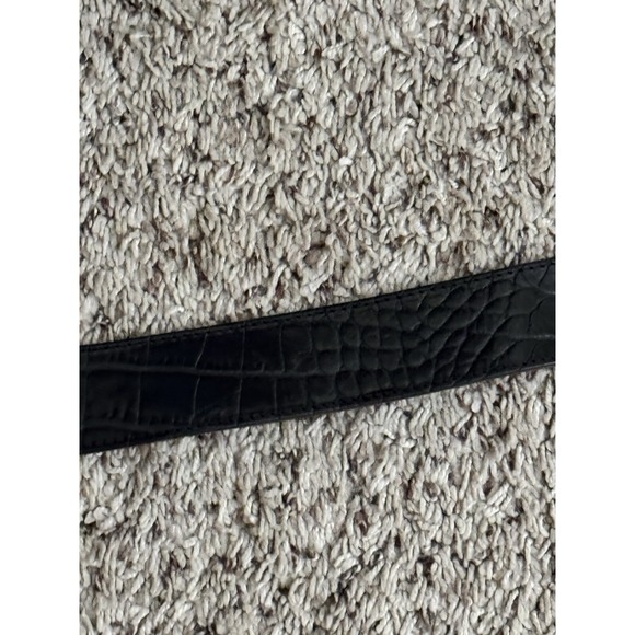 Vintage 90s Dana Buchman Italy Black Alligator Embossed Leather Gold Belt 28 main image 13